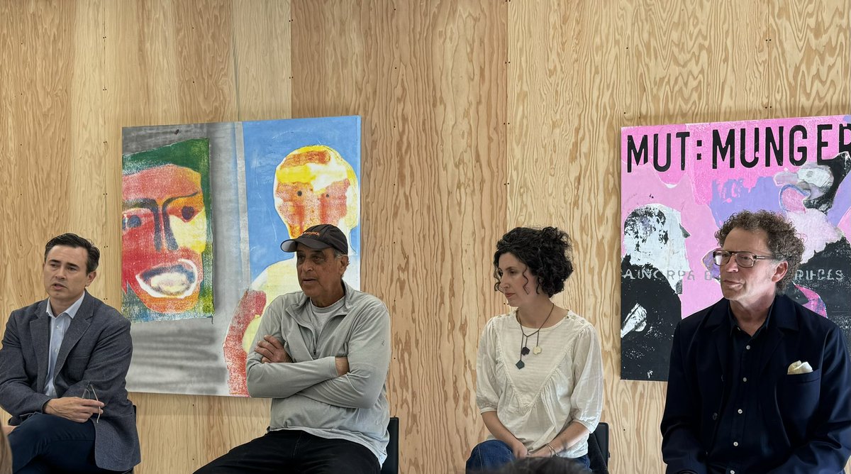 Impressive CuratingAI art exhibit in Berkeley today—and thought provoking panel moderated by @profjsb with AI artists @carlbass, @AhnaGirshick, & @Ken_Goldberg. More at curatingai.art