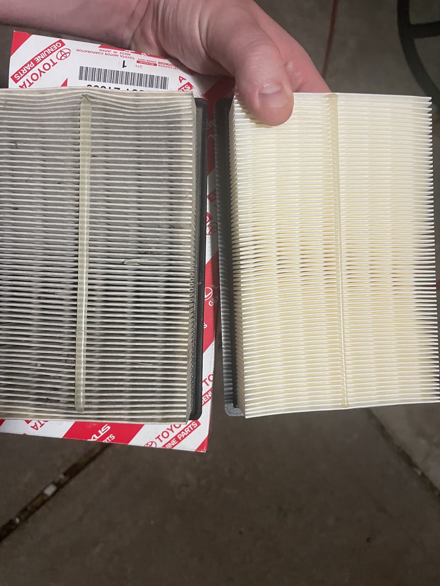 30,000 mile Pronto vs New OEM Toyota filter. Ocean still see light through the old one changing it per maintenance schedule in owners manual.