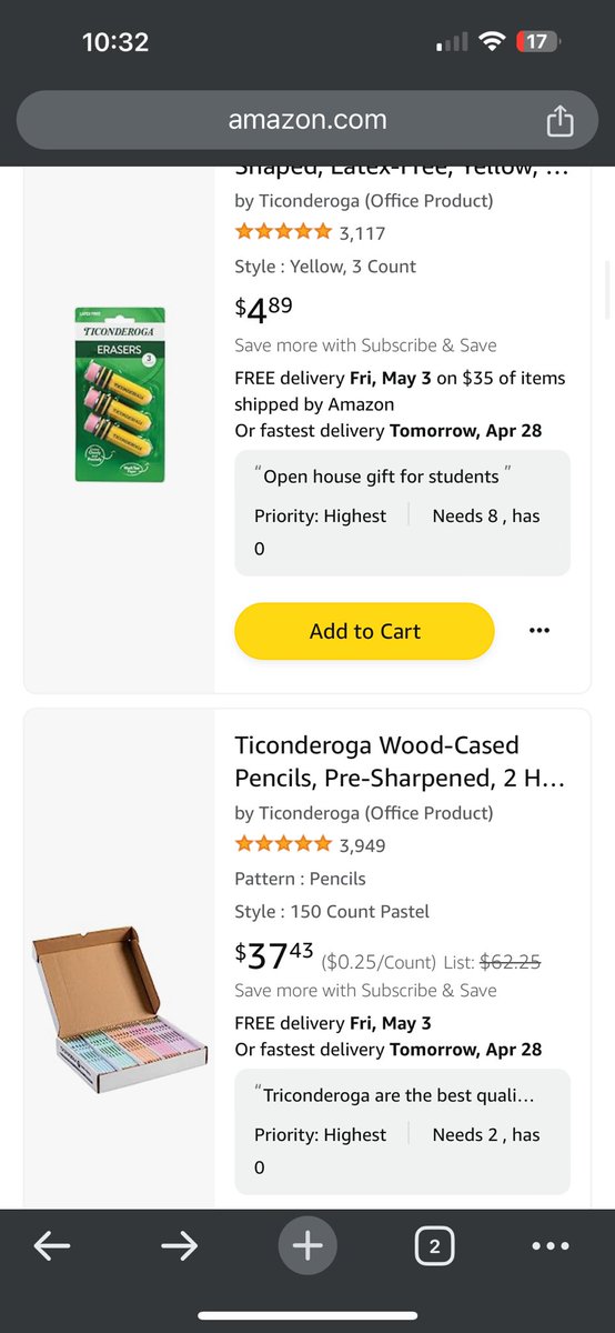 ⬇️ your @amazon #clearthelist and I’ll RT! Will you do the same for me? #teacherwishlist #teacherwishlist #teachersoftwitter #TEACHers #BlueCrew #Blue 

amzn.to/3knr4rl