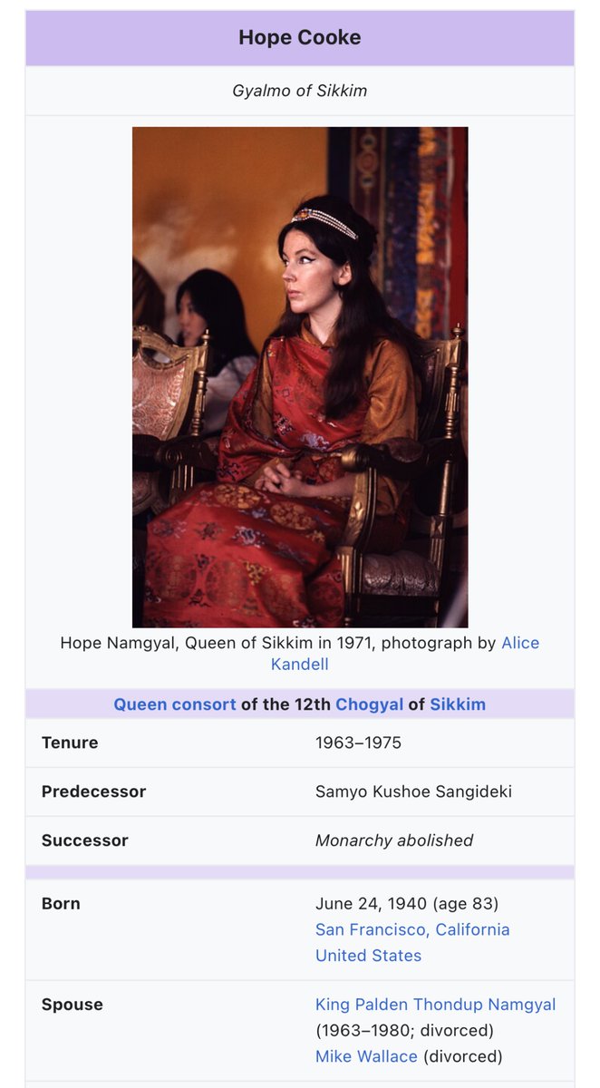 TIL the last Queen of Sikkim was a white American