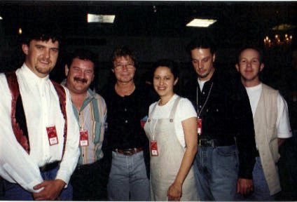 A long time ago….
With the great John Denver and the BMG QLD branch. 
This was at the back bar in the Brisbane Entertainment Centre in the 90s 
#johndenver
#BMGRecords
#queensland
#concert