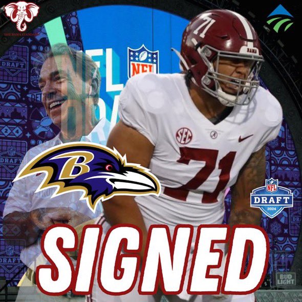 Darrian Dalcourt has been signed as a free agent by The Baltimore Ravens…He will be with King Henry…Come on Darrian, show them that they made the right decision to sign you !!!

#RollTideRoll
#BuiltByBama
#LANK