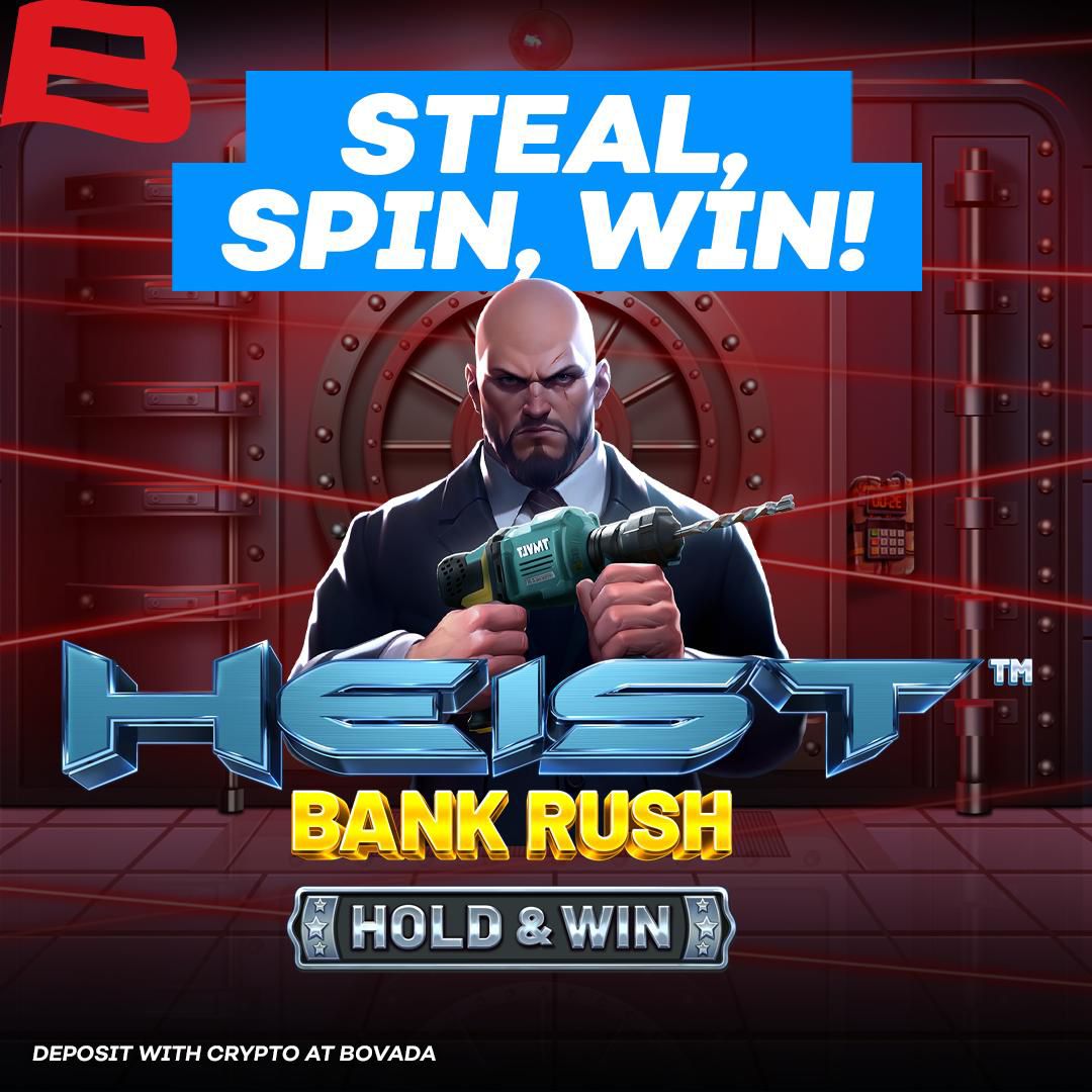 🏦 STEAL, SPIN & WIN! 🏦 Can you crack the safe? 👀 Rush to the jackpot with Heist Bank Rush! 💰 🎰 ➡️ bit.ly/BovadaPlay