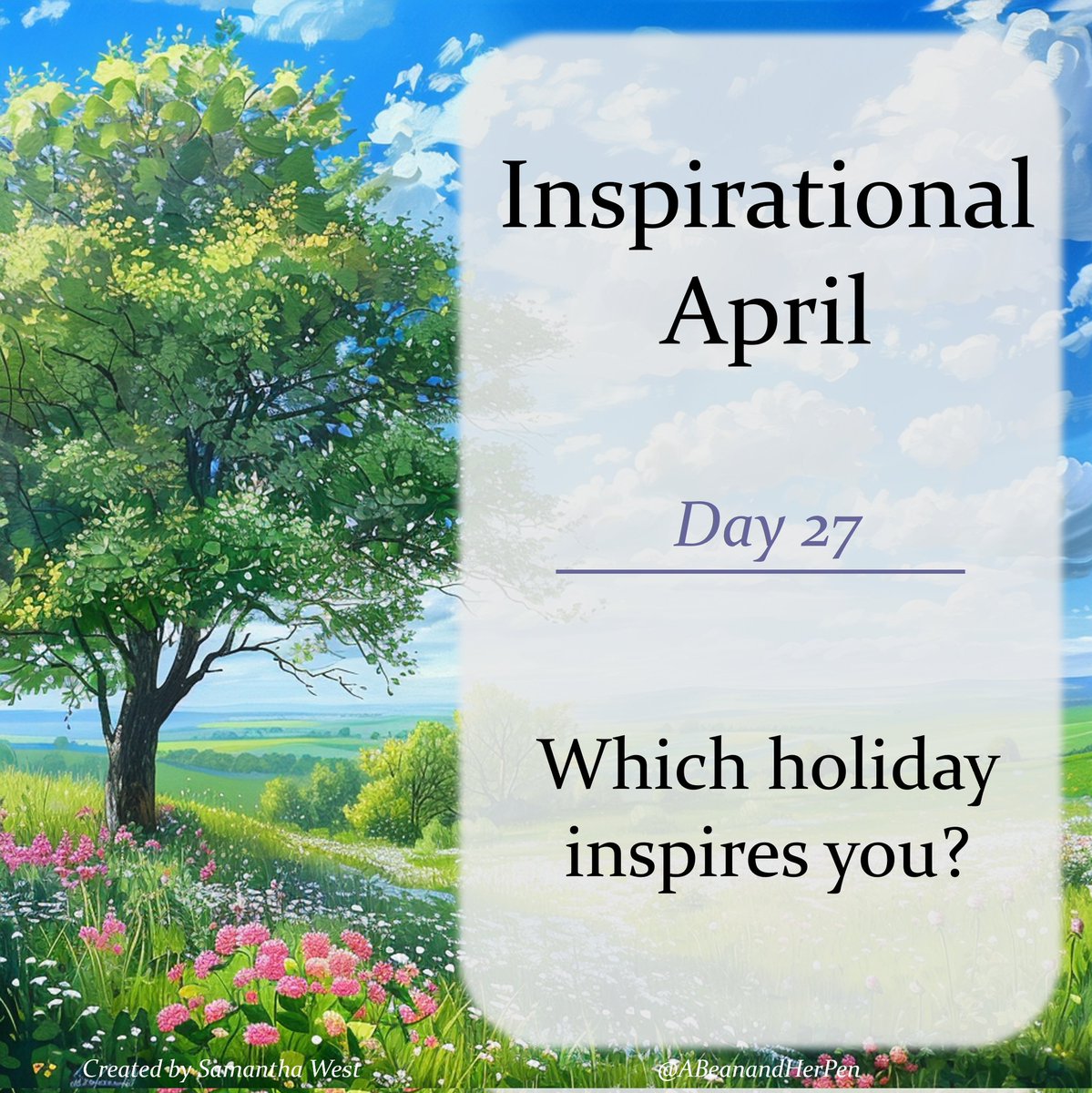 There is so much in this world that can inspire us! Each day this month, I will post a new topic so we can share the things that motive us in the hope of inspiring others! 

#InspirationalApril #30daychallenge #Day27  #Spring2024 #motivation #hope