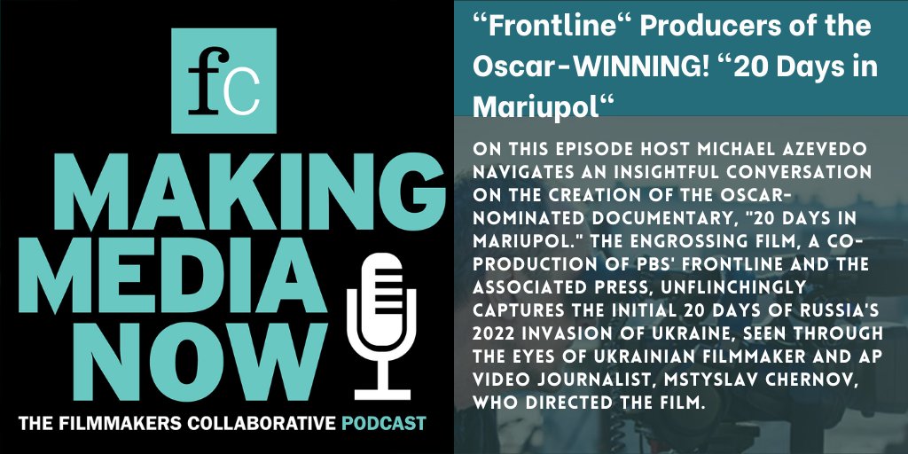 Enjoy the podcast of our honored guest: Making Media Now @AzevedoMraz86 @pcast_ol @tpc_ol @pds_ol @ncore_ol #podernfamily Hosted by Michael Azevedo 'Frontline' Producers of the Oscar-WINNING! '20 Days in Mariupol' link: smpl.is/90yir