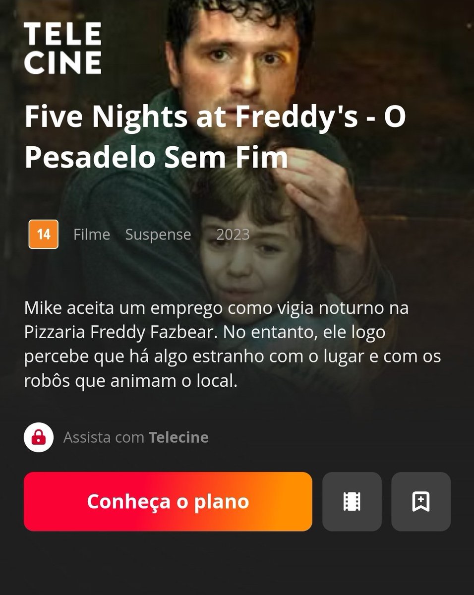 📽💻| 𝗙𝗡𝗔𝗙 𝗡𝗢𝗦 𝗦𝗧𝗥𝗘𝗔𝗠𝗜𝗡𝗚𝗦!

O nosso querido filme de FNAF após (praticamente) 6 meses de lançamento ja está disponível em alguns streamings por assinatura.

No Brasil 'Five Nights at Freddy's - O Pesadelo sem Fim' está disponível no Prime Video e no Telecine!