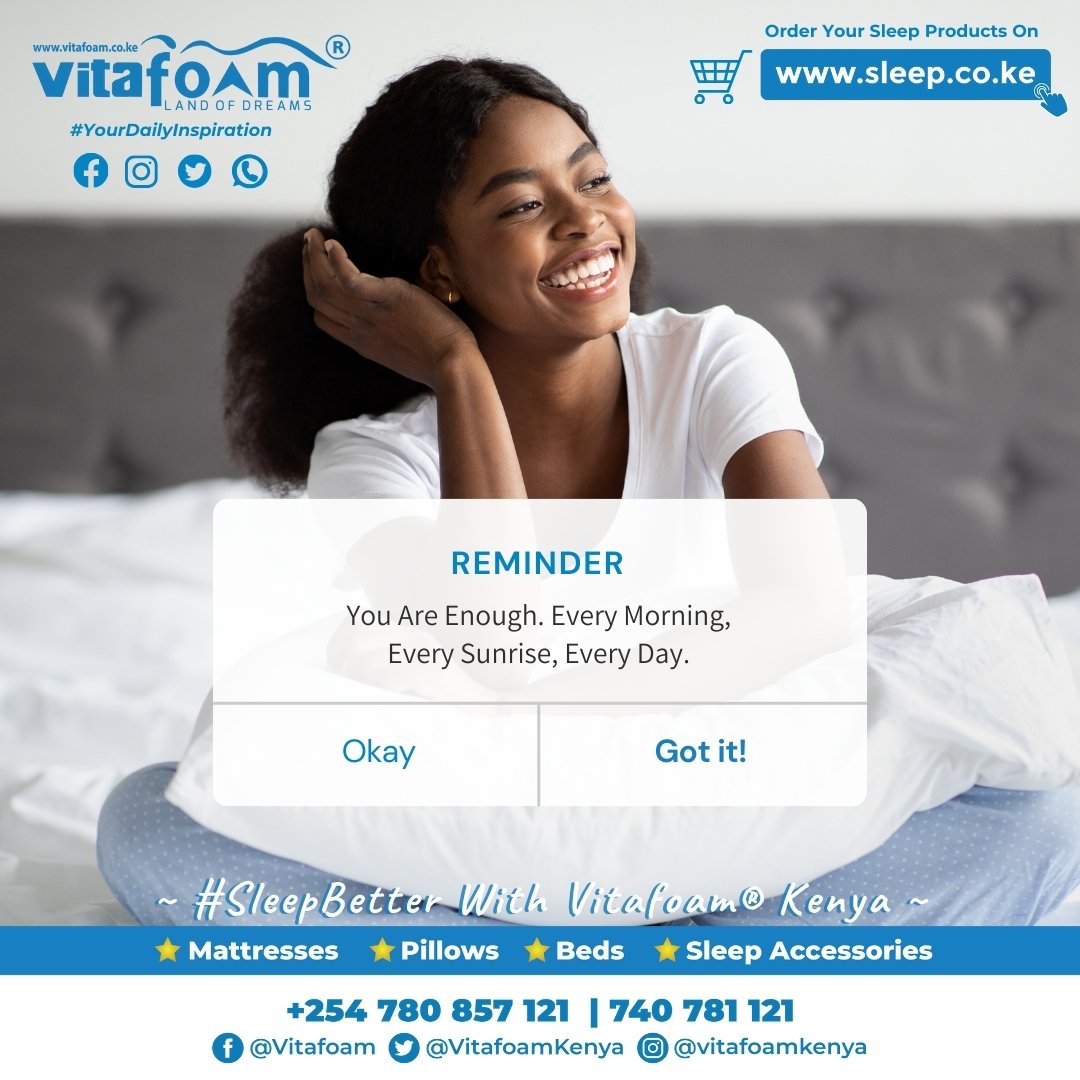 🌟🛍️🙋‍♂️👫☁️🛌🏾 Sleeping Better Begins With Vitafoam® Kenya 🛌🏾☁️👨‍👩‍👧‍👦🙋🛍️🌟 ☎ For All Sleep Product *Enquiries, *Orders & *Deliveries Call Our Hotlines On: +254 780 605 535 | 740 781 121 📍 Our Locations >>> bit.ly/30VqOrf