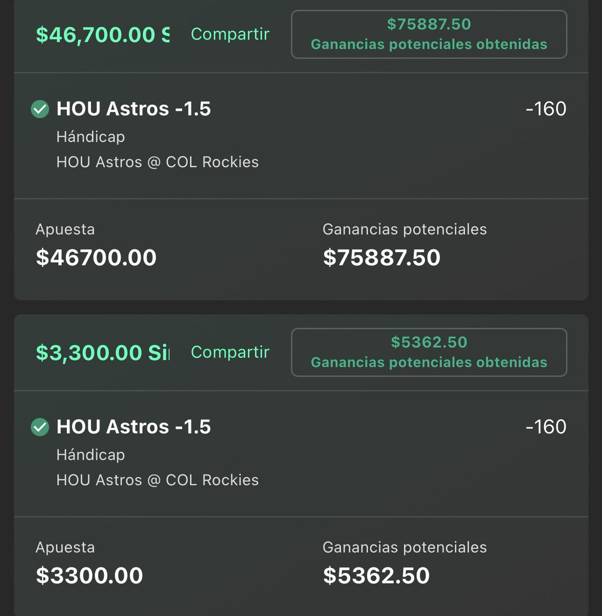 ¿QUIEREN SEGUIR CONVIRTIENDO $1,600 a $40,000?🪜😈 PASO 1. NATIONALS ✅ PASO 2. ASTROS ✅ ESTE RETO LO GANAREMOS. ME ENCANTABA LA JUGADA QUE LE METÍ $50,000 🤤 1,500 ♥️🔄🗯️ Y SUBO PASO 3