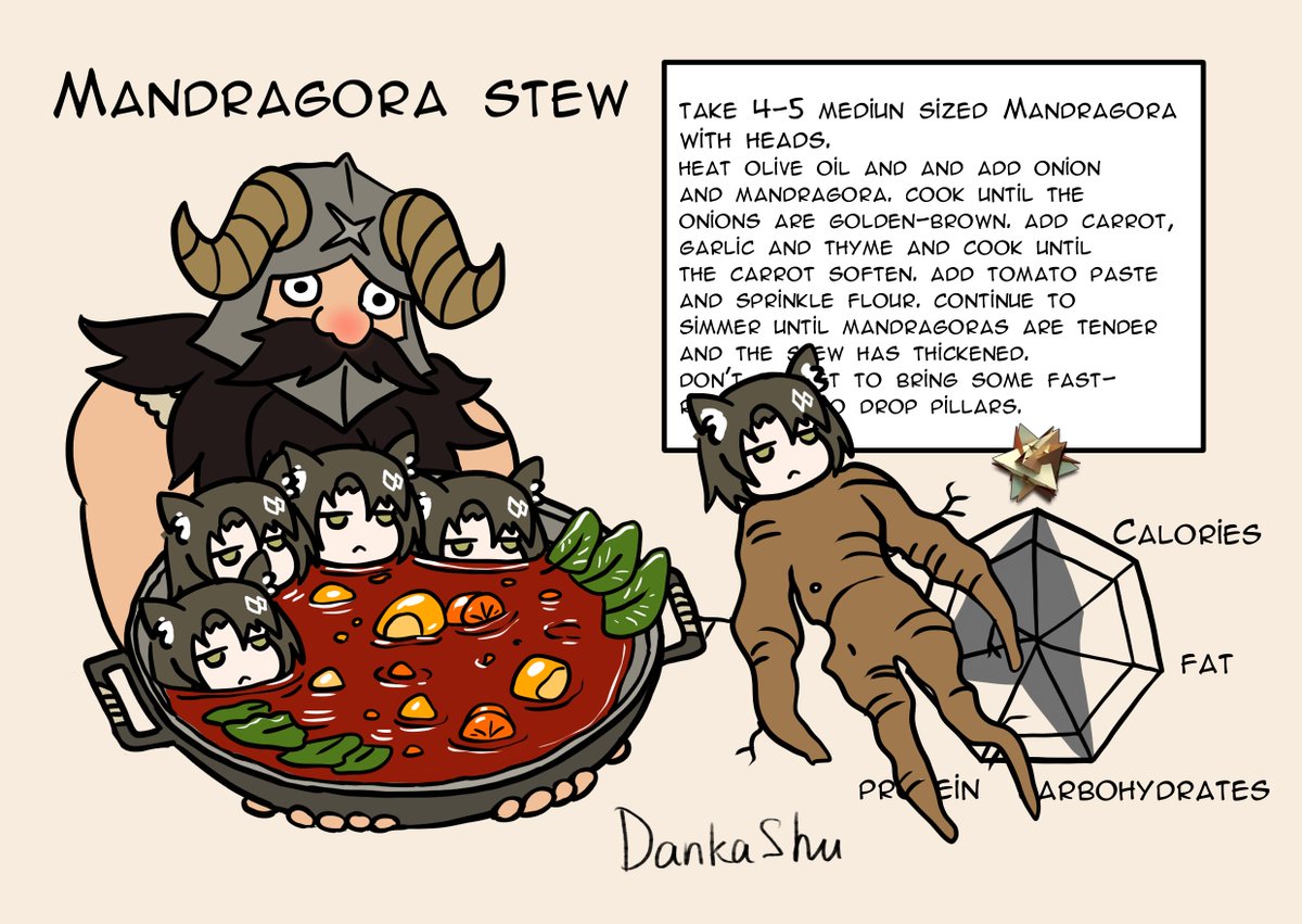 Terra CookBook 1!
Mandragora Stew
#アークナイツ #Arknights #dungeonmeshi #senshi