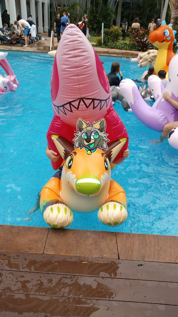 Finally,, pooltoys in the pool #FurDU