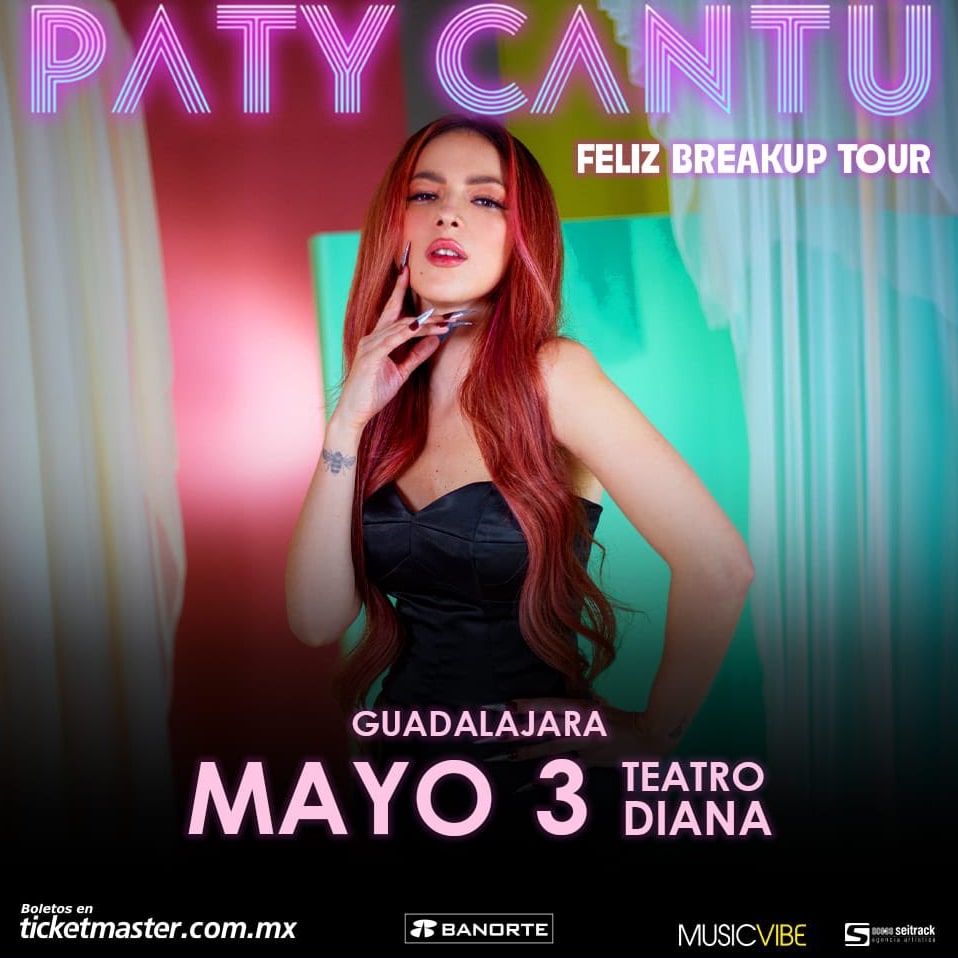 #Conciertos El #FelizBreakupTour de @PatyCantu llega este viernes 3 de mayo a la perla tapatía La cantante regresa a casa para celebrar sus más grandes éxitos en @teatrodiana 🎟️🎟️ vía @Ticketmaster_Me Presenta Musicvibemx y @seitrack