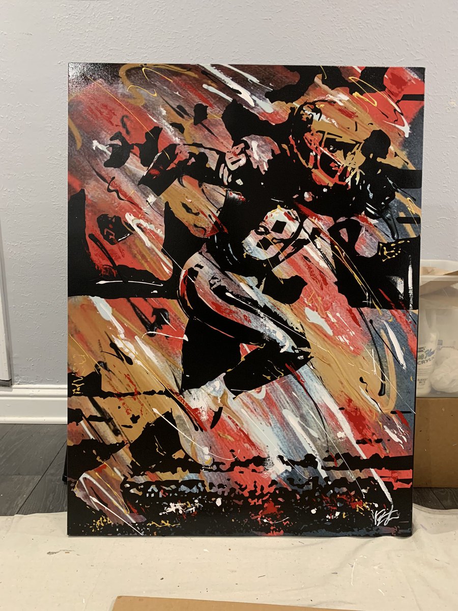 New hand embellished canvas print featuring Hall of Fame inductee and fellow MVSU classmate/alumus Jerry Rice.