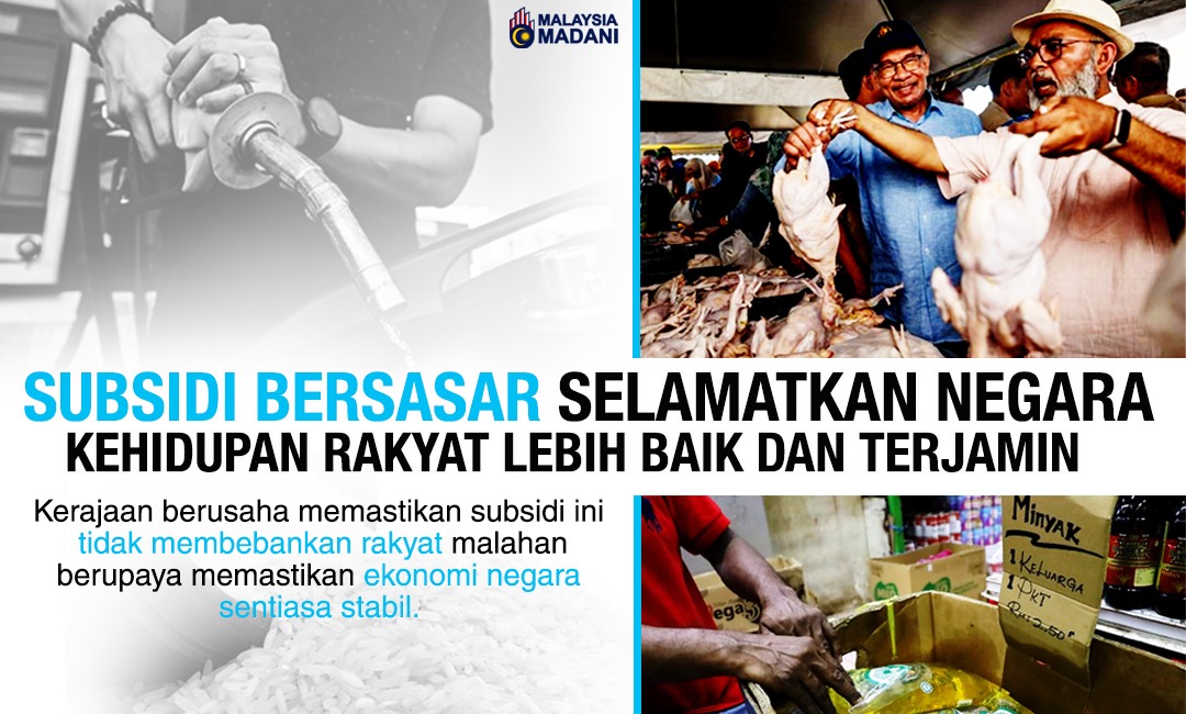 SUBSIDI BERSASAR SELAMATKAN NEGARA KEHIDUPAN RAKYAT LEBIH BAIK DAN TERJAMIN

#MalaysiaMadani
#KerajaanPerpaduan
#SubsidiBersasar