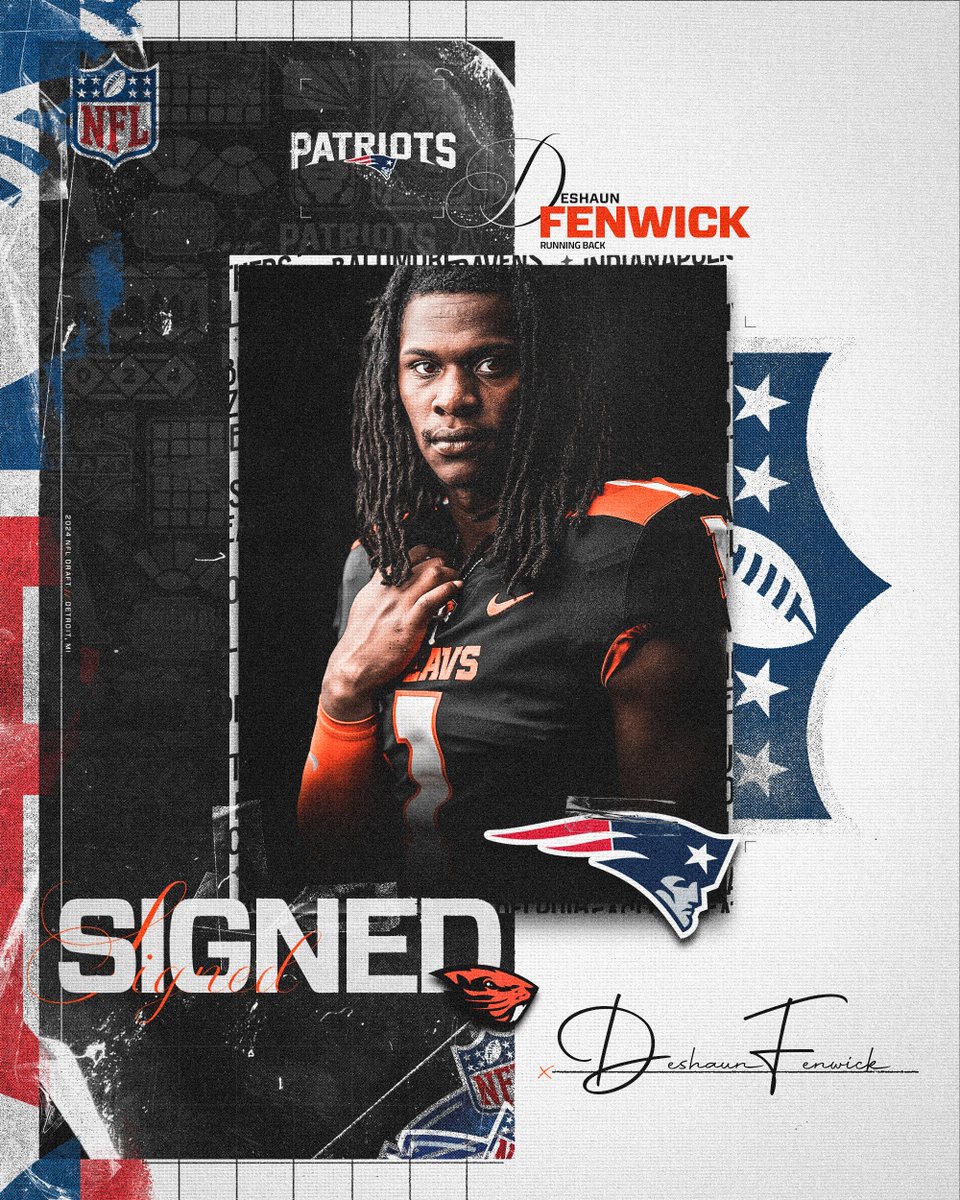 BeaverFootball's tweet photo. next level type 📈
––
Deshaun Fenwick has signed with the @Patriots https://t.co/s50w0ftVr2