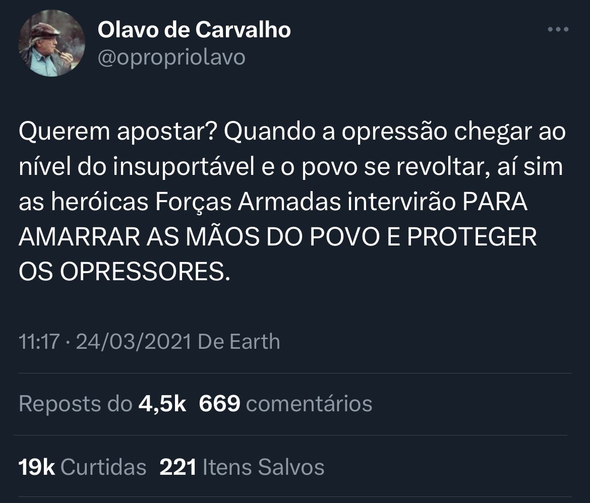 0C0RV0's tweet photo. Uma profecia que se cumpriu https://t.co/1N83QSI4qM