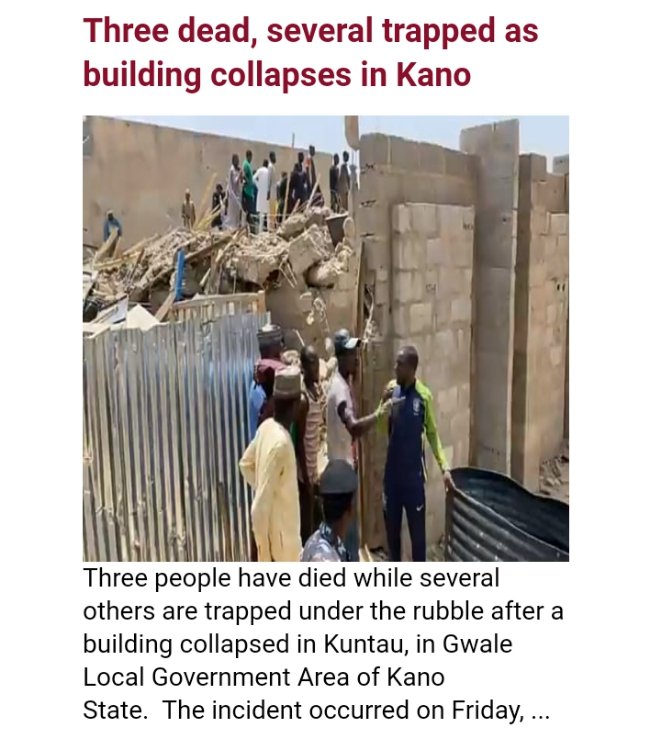 We should be tired of this kind story in this our country by now. Building collapse should be a shame on our engineers. But truth be told, 1% building falling does not mean 99% is not standing. But the 1% is calamity enough. @CivilEngineers @NGRPresident @thesunnigeria @NGRSenate