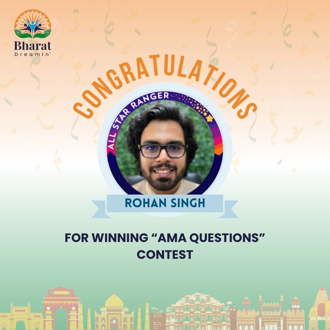 📢Announcing our winner from our last week's contest: Rohan Singh Congratulations Rohan! Thanks everyone for participating and submitting your questions Registrations are OPENING SOON. @JyothsnaBitra @iamKapilBatra @kdsharmas @omprkash_it #bharatdreamin #trailblazercommunity