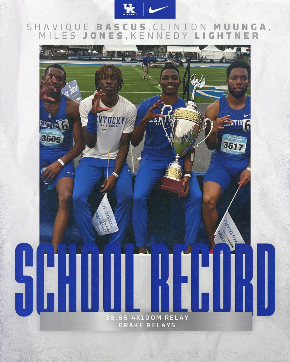 They are speed 💨 The men's 4x100m relay team of Shavique Bascus, @iclinton_xo, @Miles2smooth, and @KennedyLightner not only won but also broke a 29-year old record with their time of 3⃣8⃣.6⃣6⃣! 🤯