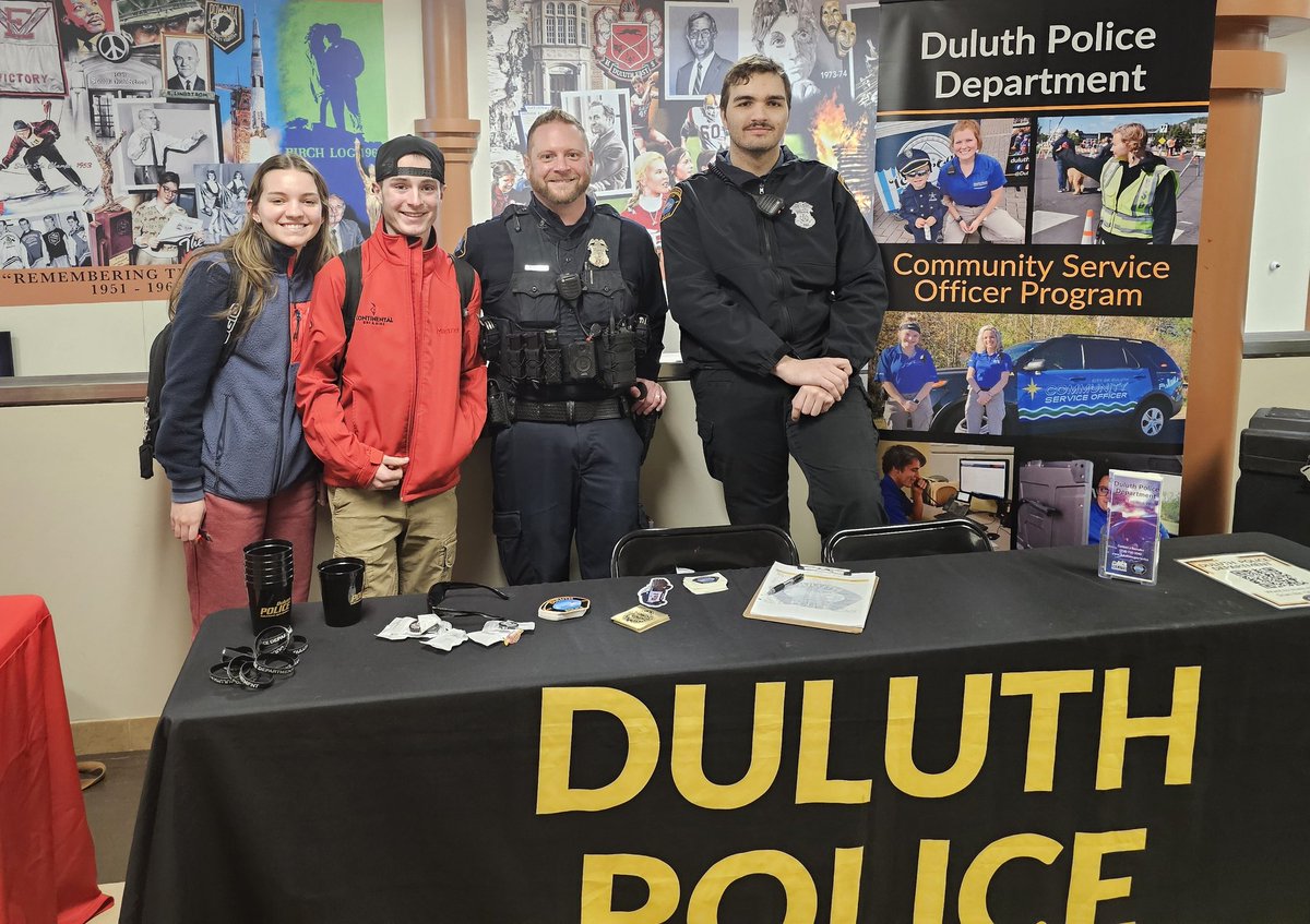 Duluth East High School had a career fair yesterday.  We spent a few hours talking about all the different opportunities at <a href="/DuluthMNPolice/">Duluth MN Police</a>.