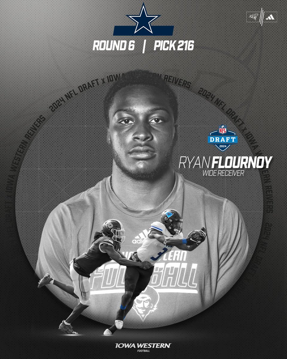 DRAFTED!

With the 216th pick of the 2024 #NFLDraft the @dallascowboys select former @ReiverFootball Wide Receiver Ryan Flournoy!

#SailsUP 🏴‍☠️ | #FlyTheFlag | IWCC x NFL