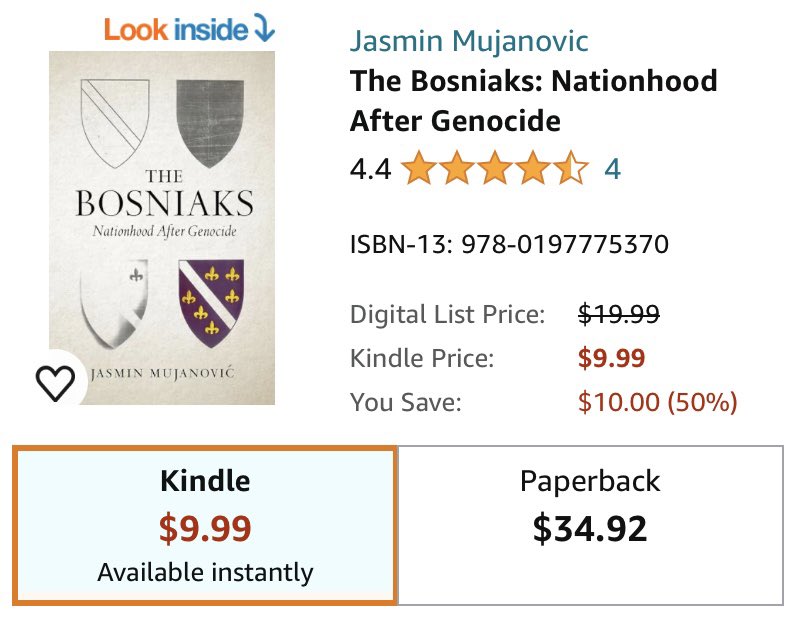 I’m grateful for all the positive coverage of the Bosnian translation of “The Bosniaks” in recent days. Readers on this side of the language divide may be interested to know that the Kindle edition is presently available for a steal. 🌎 amazon.com/Bosniaks-Natio…