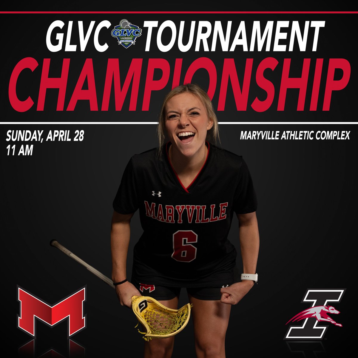 🥍Time to go win a title! The No. 1 seeded Saints women's lacrosse team takes on No. 2 seed UIndy for the GLVC Tournament title. Game starts at 11 a.m. down at the MAC. 🐾🥍#BigRedM #GLVCwlax 💻Video ($): glvcsn.com 📊LiveStats: glvcsports.com/sidearmstats/w…