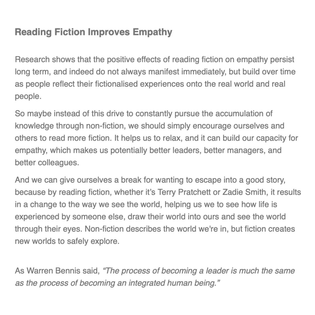 The superb @tom_geraghty is spot on! #Empathy is a necessary component for building #PsychSafety & reading fiction is a great way to develop that muscle 📚 I recommend: Covenant of Water - @abe_verghese, Matrix - @legroff, & Flight - Lynn Steger Strong psychsafety.co.uk/empathy/