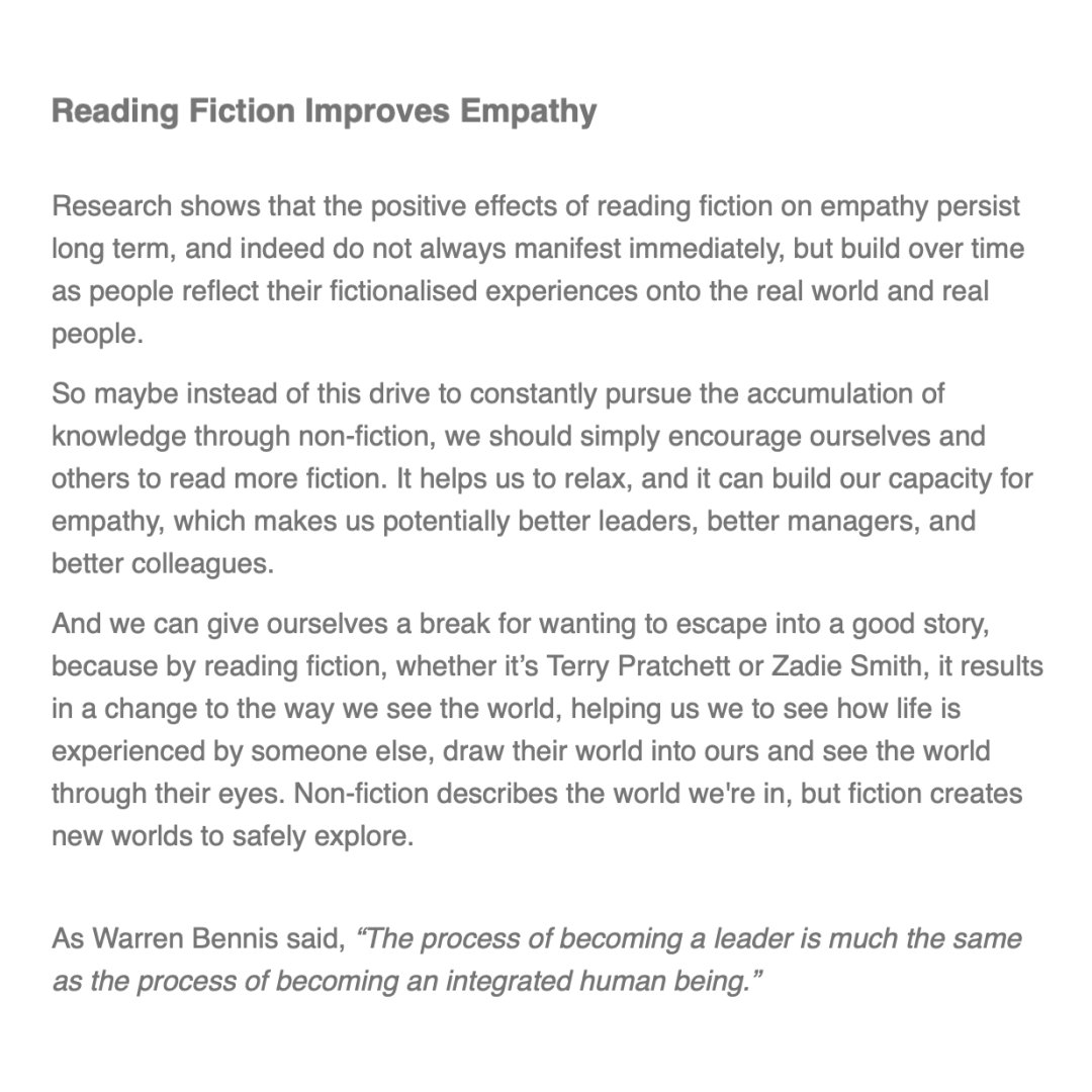 Amy Edmondson (@amycedmondson) on Twitter photo The superb <a href="/tom_geraghty/">Tom Geraghty</a> is spot on! #Empathy is a necessary component for building #PsychSafety & reading fiction is a great way to develop that muscle
📚 I recommend: Covenant of Water - <a href="/abe_verghese/">Abraham Verghese</a>, Matrix - <a href="/legroff/">Lauren Groff</a>, & Flight - Lynn Steger Strong
psychsafety.co.uk/empathy/ The superb <a href="/tom_geraghty/">Tom Geraghty</a> is spot on! #Empathy is a necessary component for building #PsychSafety & reading fiction is a great way to develop that muscle
📚 I recommend: Covenant of Water - <a href="/abe_verghese/">Abraham Verghese</a>, Matrix - <a href="/legroff/">Lauren Groff</a>, & Flight - Lynn Steger Strong
psychsafety.co.uk/empathy/