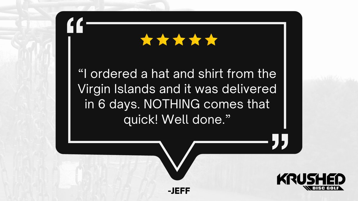 “I ordered a hat and shirt from the Virgin Islands and it was delivered in 6 days. NOTHING comes that quick! Well done.” -Jeff

#discgolf #growthesport #pdga #discgolfeveryday #discgolflife #krusheddiscgolf