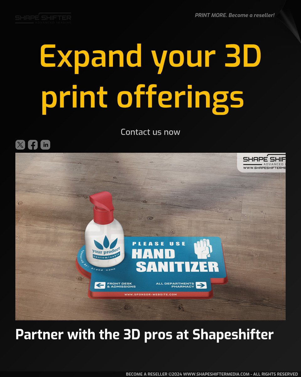 ssm.li Expand your 3D print offerings Partner with the 3D pros at Shapeshifter Contact us now #print #digitalprinting #drupa #printerverse #printing #ditf #labels #kuwaitprinting #gulfprintpack2025 #futureofprinting #manroland #floordecals