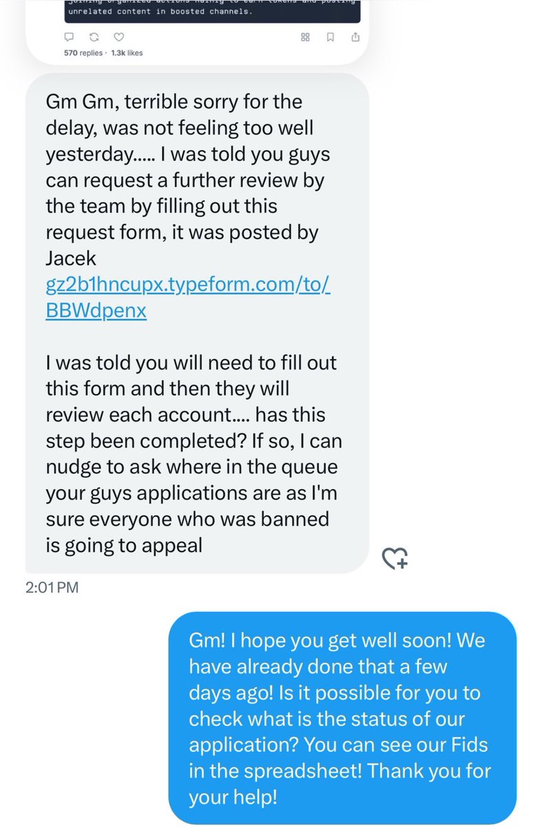 امیدوارم همتون اون فرم اول رو پرکرده باشین، به این کانکشنمون گفتم اون فرم اول همه پر کردیم، گفت میپرسه از تیم دیجن که وضعیت بررسی چجوری پیش میره (کجای صف هستیم)!