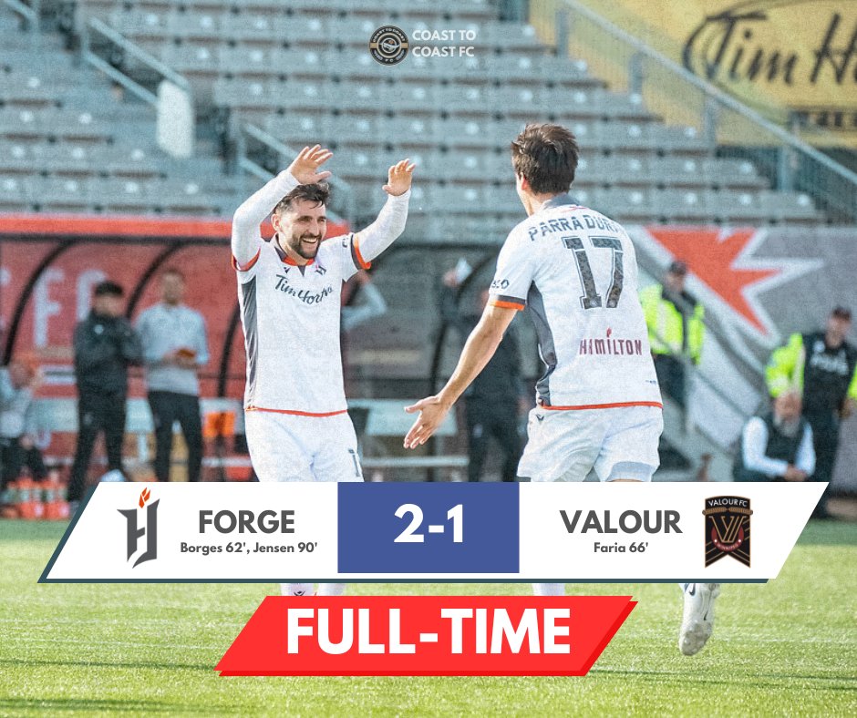 ⚒️ Forge get their best ever start by defeating a resurgent Valour FC by a 2-1 scoreline

#ForgeFC | #ForValour | #CanPL 

📸: Jojo Yanjiao Qian/Forge FC