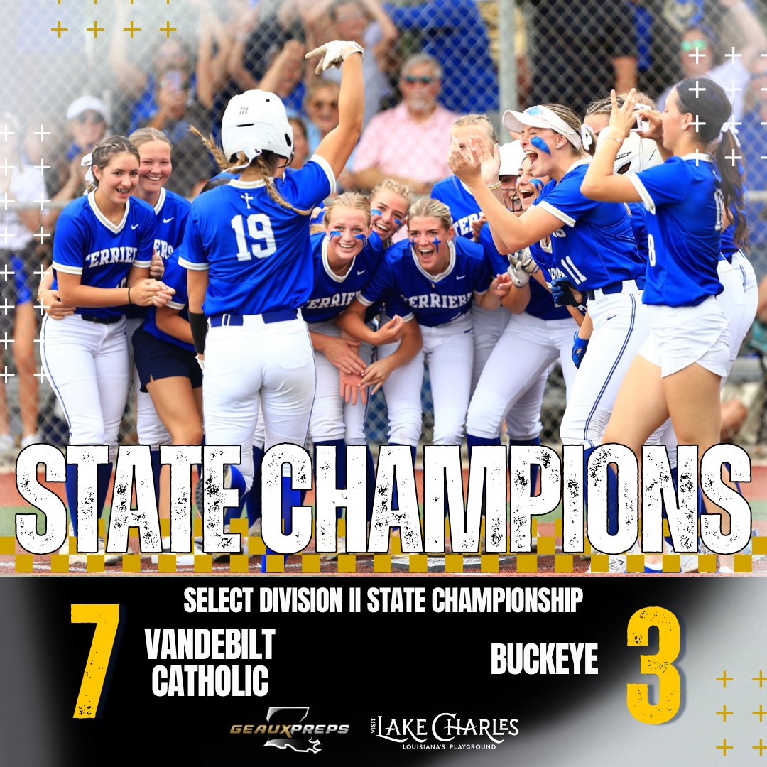 LADY TERRIERS BRINGING HOME NO. 15! Vandebilt Catholic takes down Buckeye, 7-3, for the Select Division II state title, the school's 15th state title, which ranks most in Louisiana high school history!