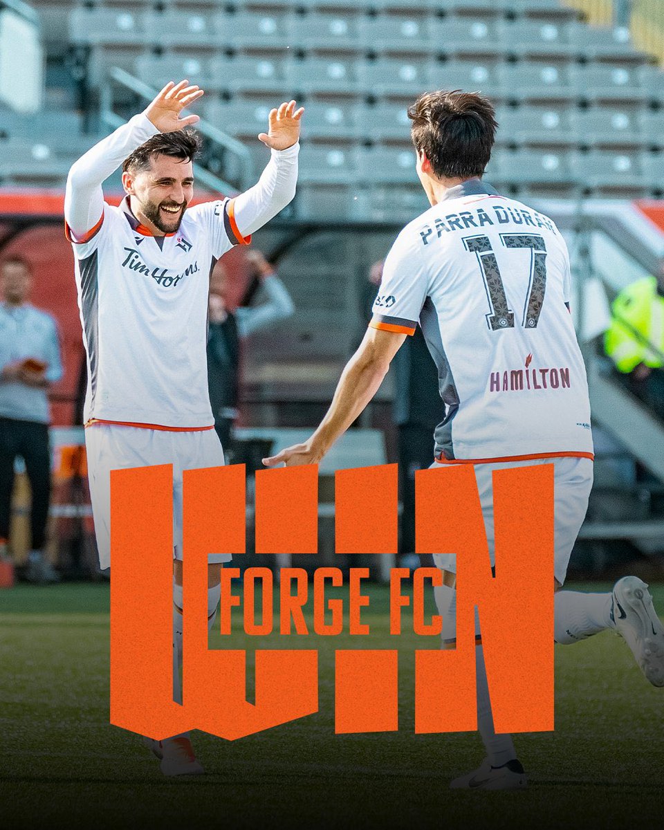 FORGE FC WINS! 🔨🔨🔨

The Hammer has their BEST START OF THE SEASON IN CLUB’S HISTORY! 

◗ 2-1 vs Cavalry FC ✅
◗ 0-3 vs York United FC ✅
◗ 2-1 vs Valour FC ✅

9 points from 9 possible 📈
#TogetherWeForge #CanPL