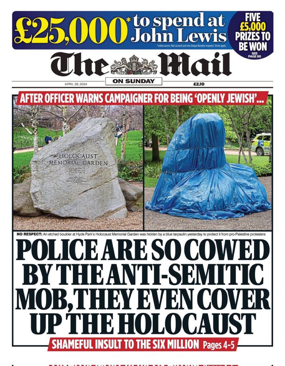 🚨🚨🚨So along with having to put barriers around the Winston Churchill statue and Cenotaph, we’re now also having to cover up our HOLOCAUST memorials because Hamas supporting cranks can’t be trusted around them. BRITAIN 2024.