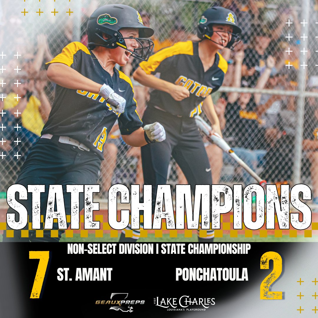 MAKE THAT 3-IN-A-ROW FOR THE GATORS! @_STAsoftball locks down state title No. 9 with a 7-2 victory over Ponchatoula in the Non-Select Division I state title game!