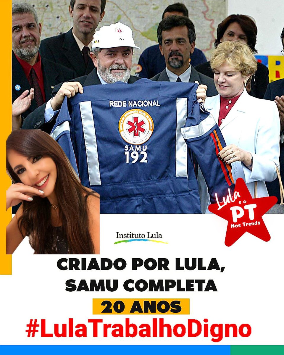 #LulaTrabalhoDigno Hoje o SAMU completa 20 anos. Antes, muitas pessoas eram socorridas em vans transformadas em precárias ambulâncias ou em carros de parentes, quando não dependiam da solidariedade de terceiros. A situação começou a mudar em 2004, com a decisão do presidente…