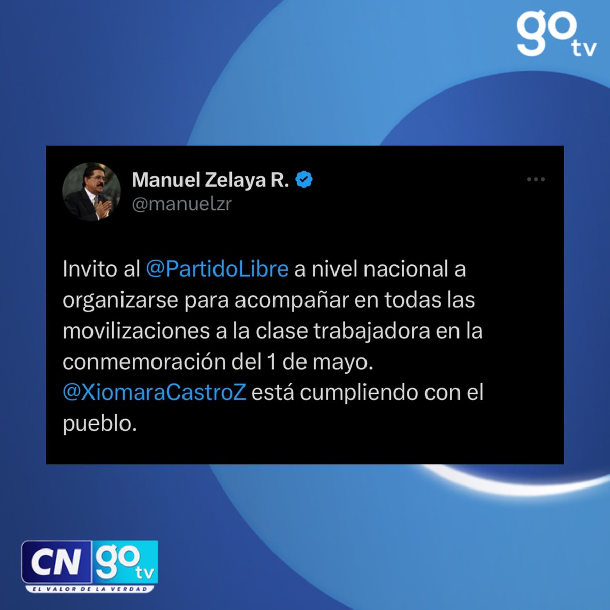 #CNGOTV 🔴El asesor presidencial y coordinador de LIBRE Manuel Zelaya invita a los militantes de Partido Libre a movilizaciones este 1 de mayo. #DiaDelTrabajador #ManuelZelaya #Honduras