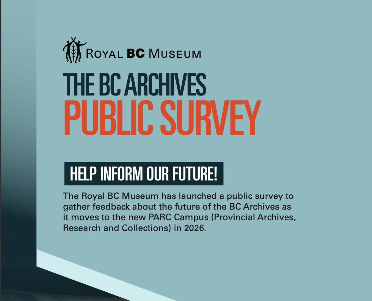 Friends of the BC Archives (@fbcarchives) on Twitter photo Do you want to contribute to the <a href="/BCArchives/">BC Archives</a> Dialogue Sessions? The BC Archives has launched a public survey to collect additional feedback on its future and the move to PARC Campus.
Follow the link below 👇 surveymonkey.com/r/surveyarchiv… Do you want to contribute to the <a href="/BCArchives/">BC Archives</a> Dialogue Sessions? The BC Archives has launched a public survey to collect additional feedback on its future and the move to PARC Campus.
Follow the link below 👇 surveymonkey.com/r/surveyarchiv…