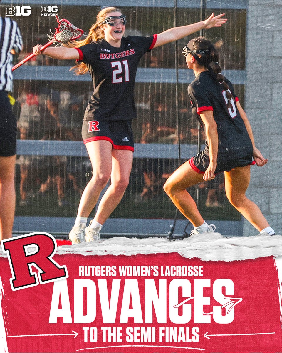 Rutgers is moving on to the @bigten semifinals. ⚔️ #B1GWLax x @rutgers_wlax