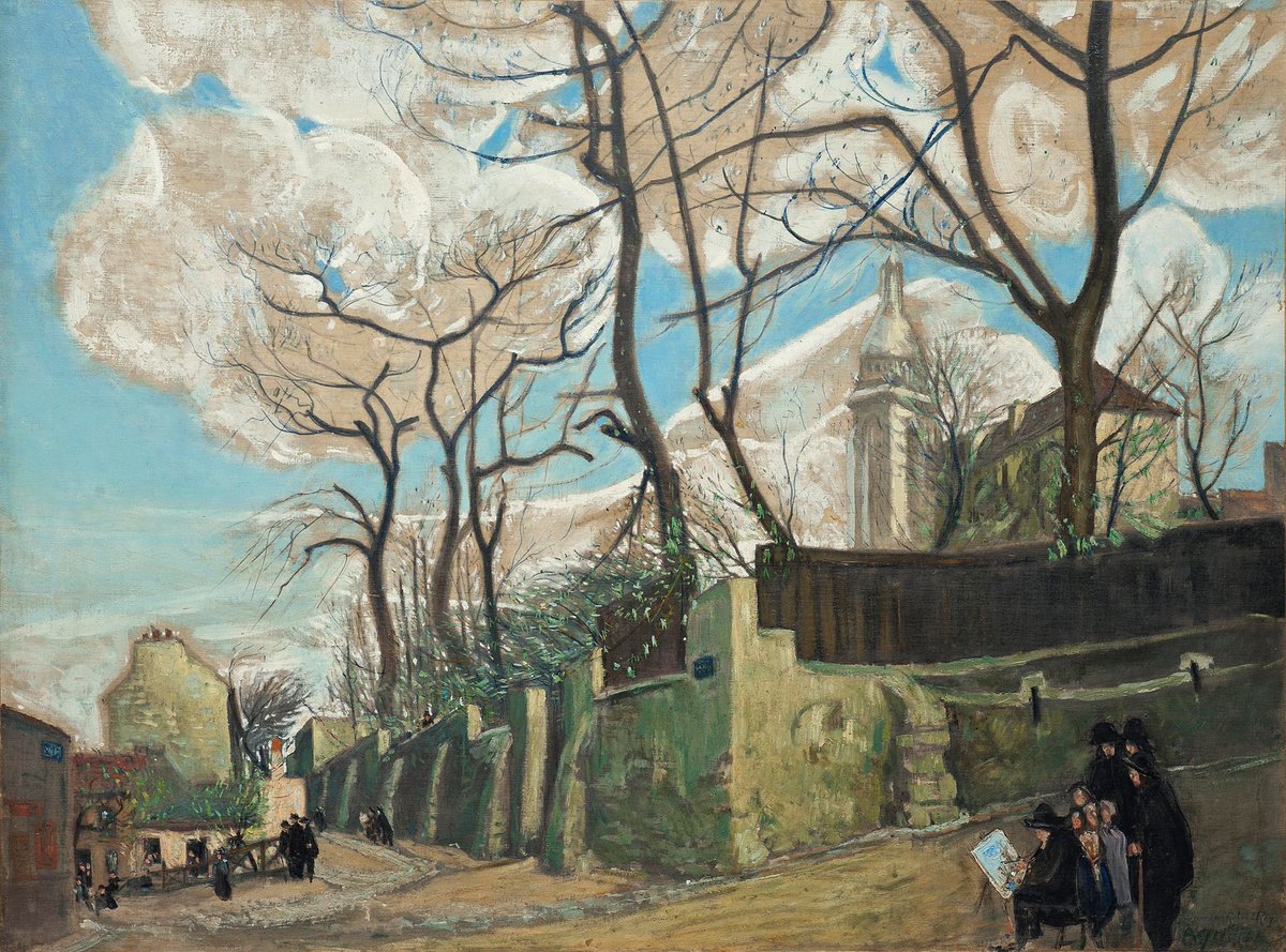 Alphonse Léon Quizet (French, 1885-1955) Maurice Utrillo is painting Lapin Agile, 1910 Oil on canvas