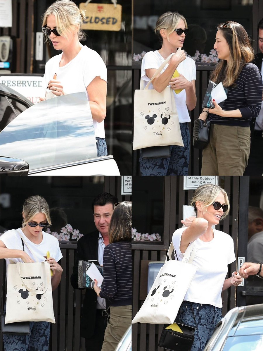 Charlize Theron was spotted leaving sushi restaurant with friends in LA!