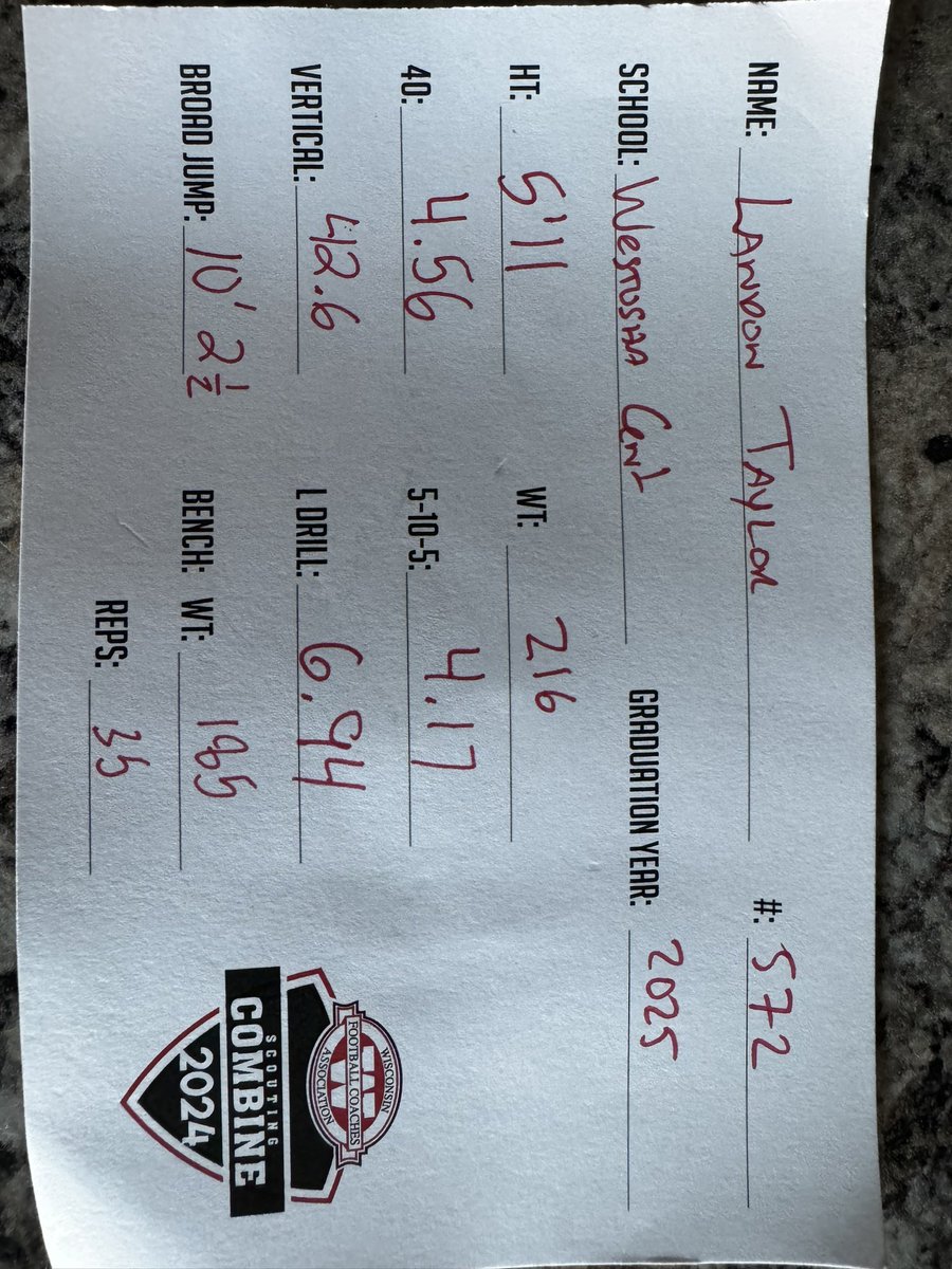 What a day! Had a great time at the combine! Take a look for yourself! <a href="/EnglebertCory/">Cory Englebert</a> <a href="/d_esposito44/">Dominic Esposito</a> @JaredFranz4 <a href="/WestoshaFBall/">Falcon Football</a>