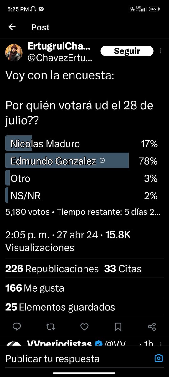 @ChavezErtugrul Aquí mi voto en la Encuesta por cualquiera menos por el *CarniceroDelJunquito* que hasta a los mismos chavistas tiene pasando hambre y huyendo por el Darién #VenezuelaElectoral