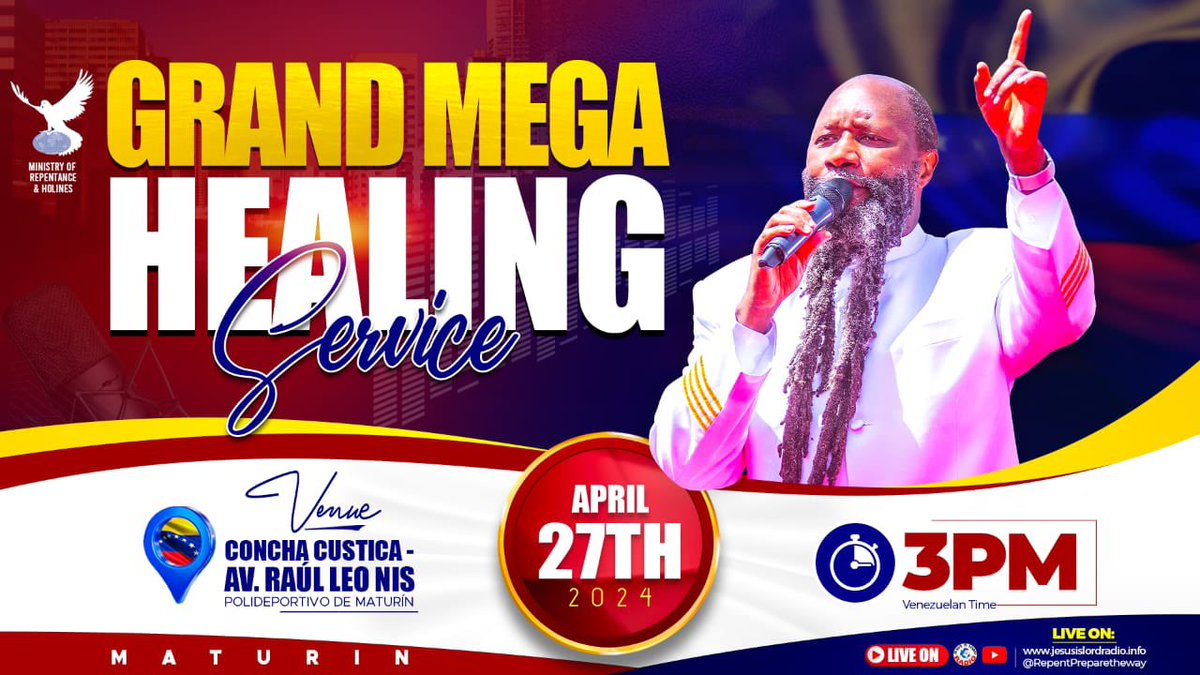 No Condition Under The Sun Matters, All That Matter Is That The BLOOD OF JESUS IS still Flowing 

Live @JesusIsComing_2 
#MaturinHealingService