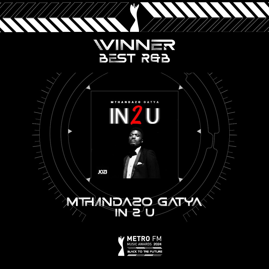 Congrats to @MthandazoGatya for winning Best R&B! 🙌 🍾 #MMA24 #BlackToTheFuture #SABC1AngekeBaskhone