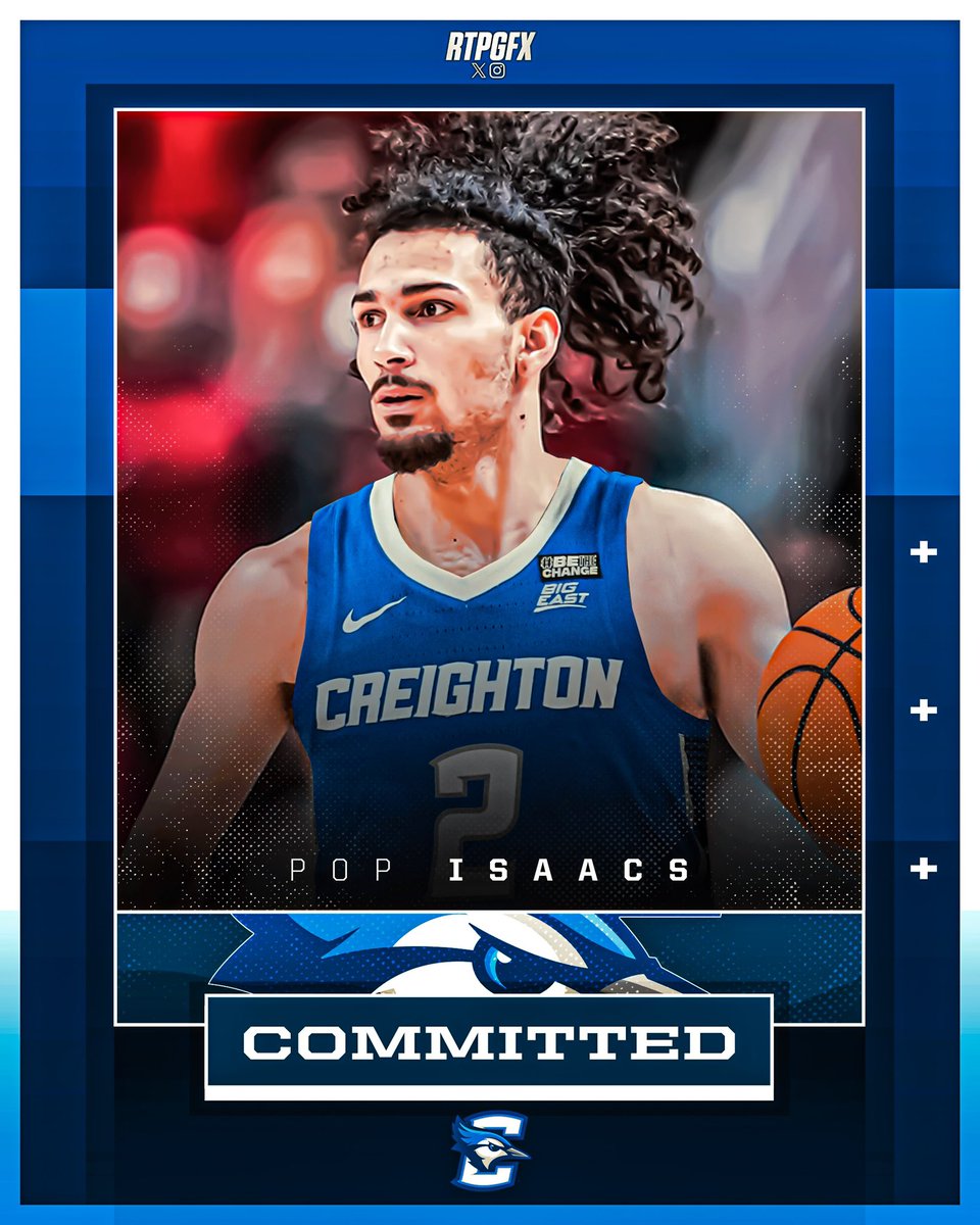 🚨NEWS: Pop Isaacs (@poppop_5) will transfer to Creighton He averaged 15.8 points, 3.2 rebounds and 3.5 assists per game this season at Texas Tech Isaacs also made the Big 12 third team @TheAthleticCBB