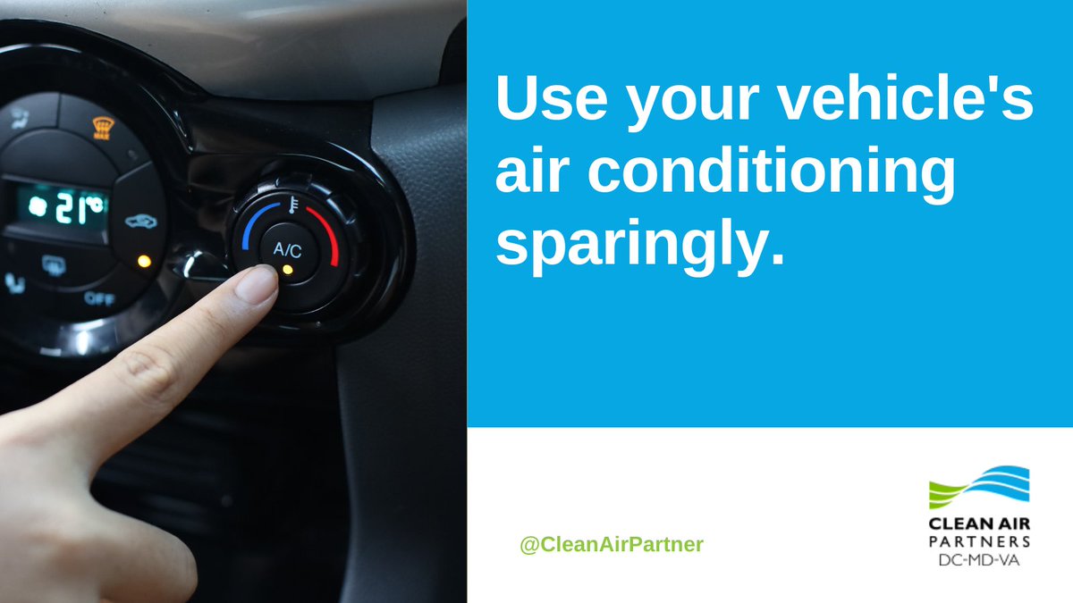 #DYK that the air conditioning in conventional cars run on gas? In fact, using the AC can reduce a vehicle's fuel economy by 10-25% depending on the temperature outside. To cut back on fossil fuel #emissions while you drive, @CleanAirPartner suggests using your AC sparingly.🚙☀️
