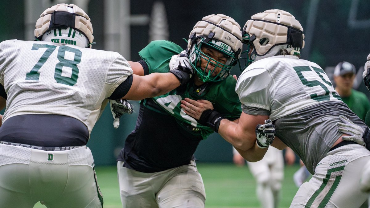 'We need to continue to see good competition, growth and maturity at every position.' Everything you need to know with another week of @DartmouthFTBL spring practice in the books ⤵️ 🔗: dartsports.co/3wjYsKj | #GoBigGreen
