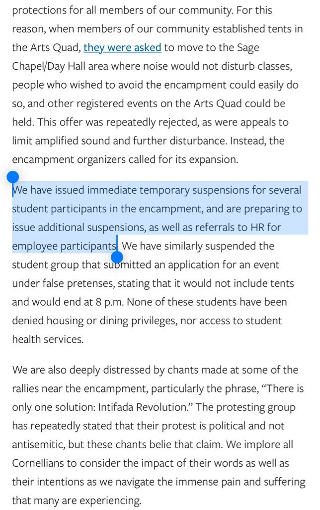 UPDATE: Cornell has suspended a handful of students per a letter from administrators. Suspensions include agitators @MomodouTaal and @unionnick